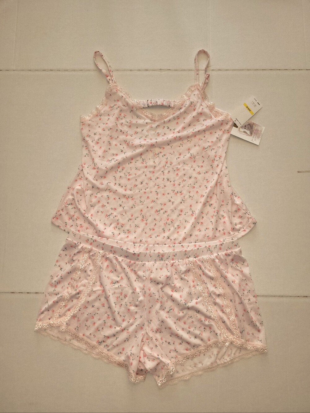 Jessica Simpson Light Pink Floral Lace Cami & Short Sleep Set - Women, NWT, SZ M
